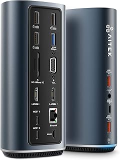 MacBook M1/M2 Docking Station: 15-in-2 for Dual USB C MacBook Pro/Air Multiple Laptop Dock with Triple Display 2 * 4K HDMI One VGA Monitor Multi USB A/C 3.2 10Gbps Ports PD 100W