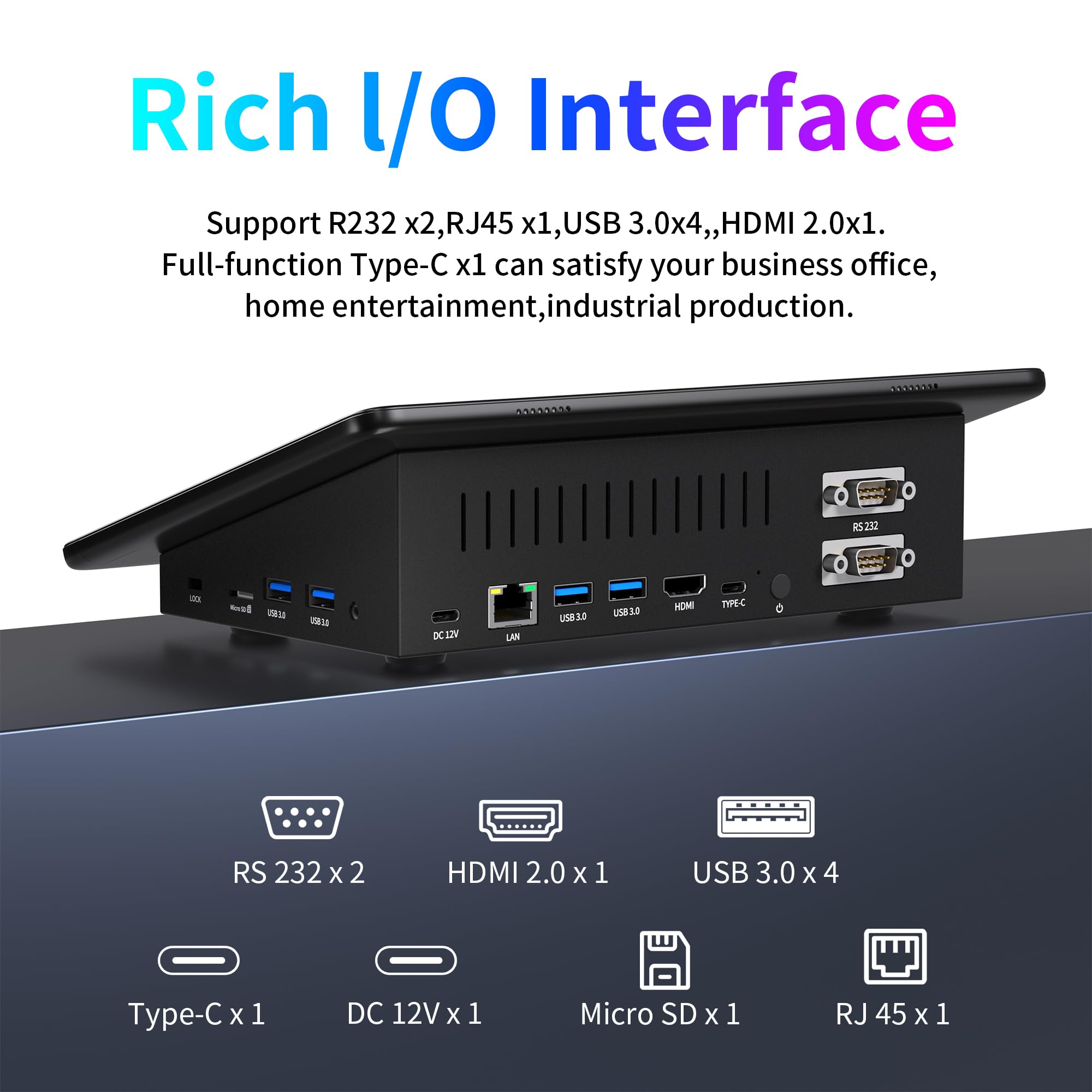 Mini Computer PC Mini Deko PC Win11 Pro Intel N5095, 8GB RAM, 128GB eMMC, Mini-pc mit Touchscreen 11.6", Unterstützt 2 Monitore 4K via HDMI2,0 & Type-C3,1, Dual-Band WiFi, Bluetooth 5.0