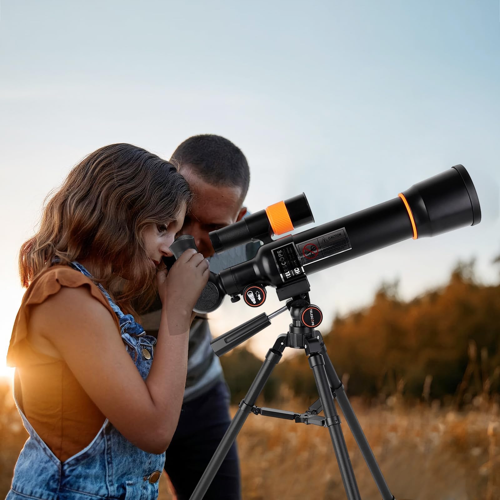 Télescope pour Enfants et Adultes Débutants - Télescope Réfracteur avec Ouverture pour l'Observation des Étoiles avec Trépied Réglable et Adaptateur Téléphone - Cadeau Parfait pour l'Astronomie pour