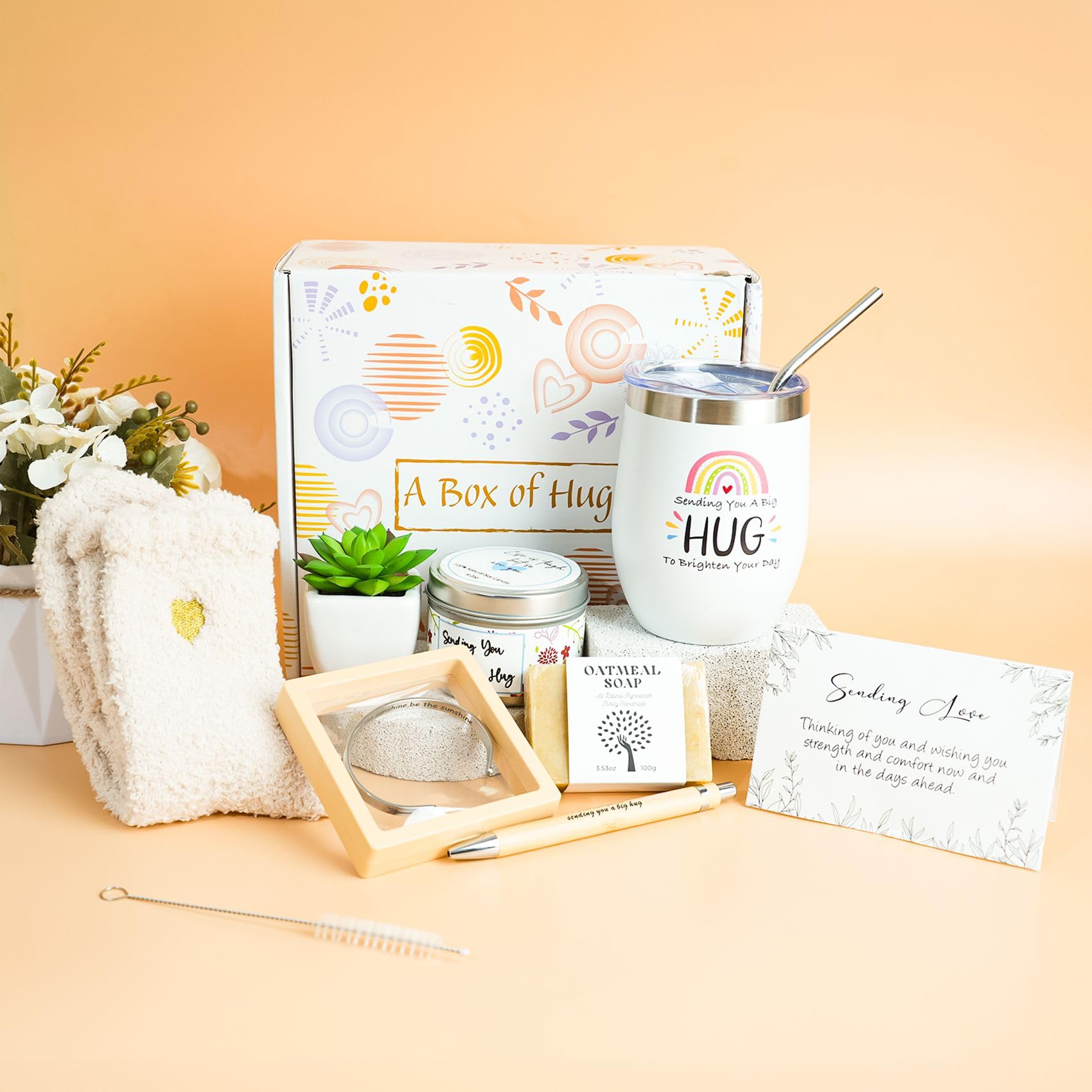 Sympathy Gift Basket for Loss of Loved One - Condolences Care Package with Memorial Candle & Comfort Items - Bereavement Gifts for Women/Men - Funeral/Miscarriage/Father/Mother Loss