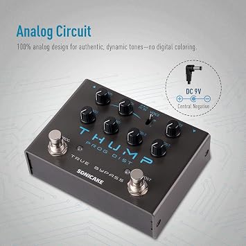 SONICAKE High-Gain Distortion Guitar Pedal Three-band EQ Two Tone Modes