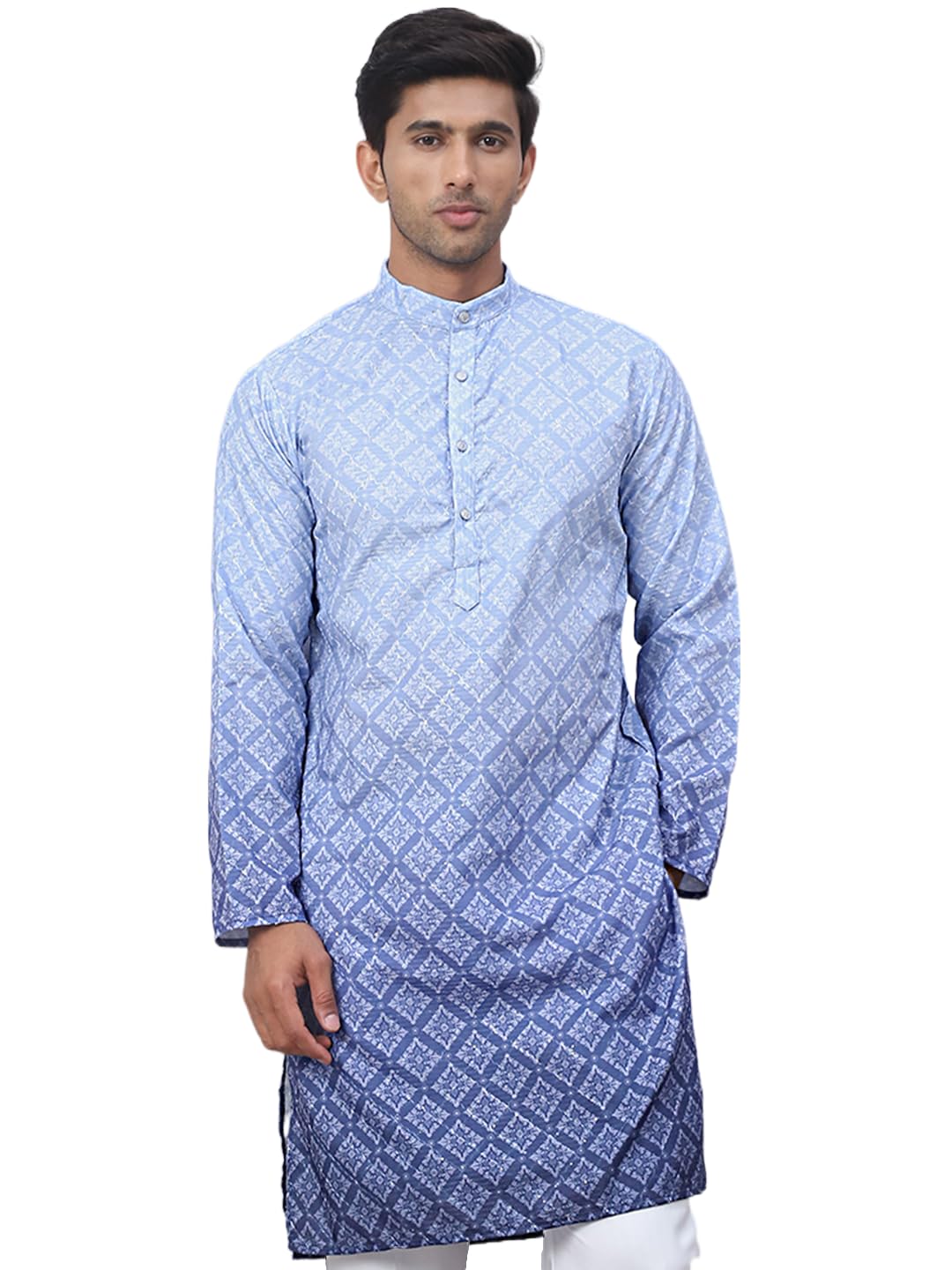 jompers Men's Ombre Pure Cotton Straight Kurta-picture-11