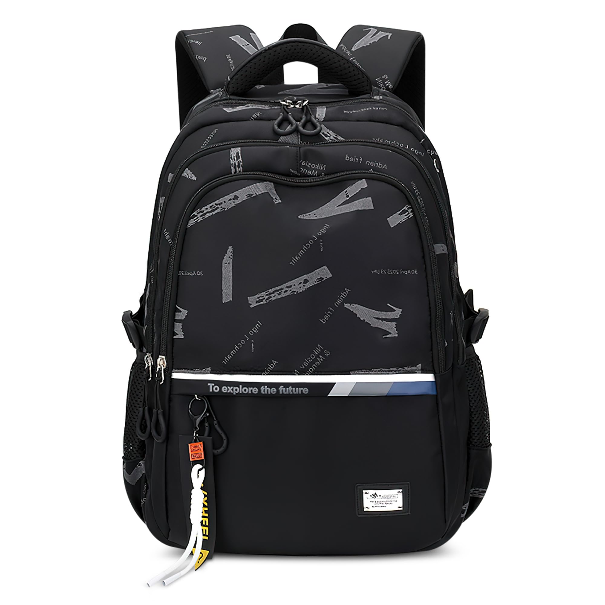 VARLIVOO Mochila Escolares Niños Casual Mochilas Estudiantes Ligera Mochila Portátil Hombre 15,6" Adolescentes Bolsa de Escuela Juveniles Bolsas Colegio Viaje Impermeable Poliéster Daypack Negro