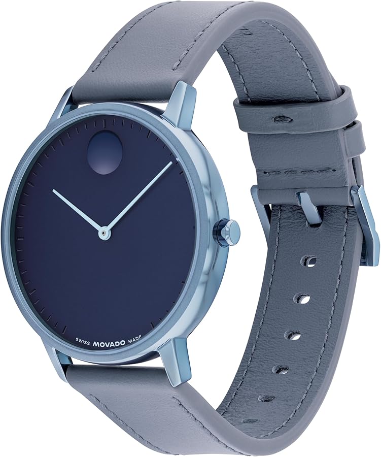 Amazon.com: Movado Face Watch - Swiss Quartz, Leather Strap