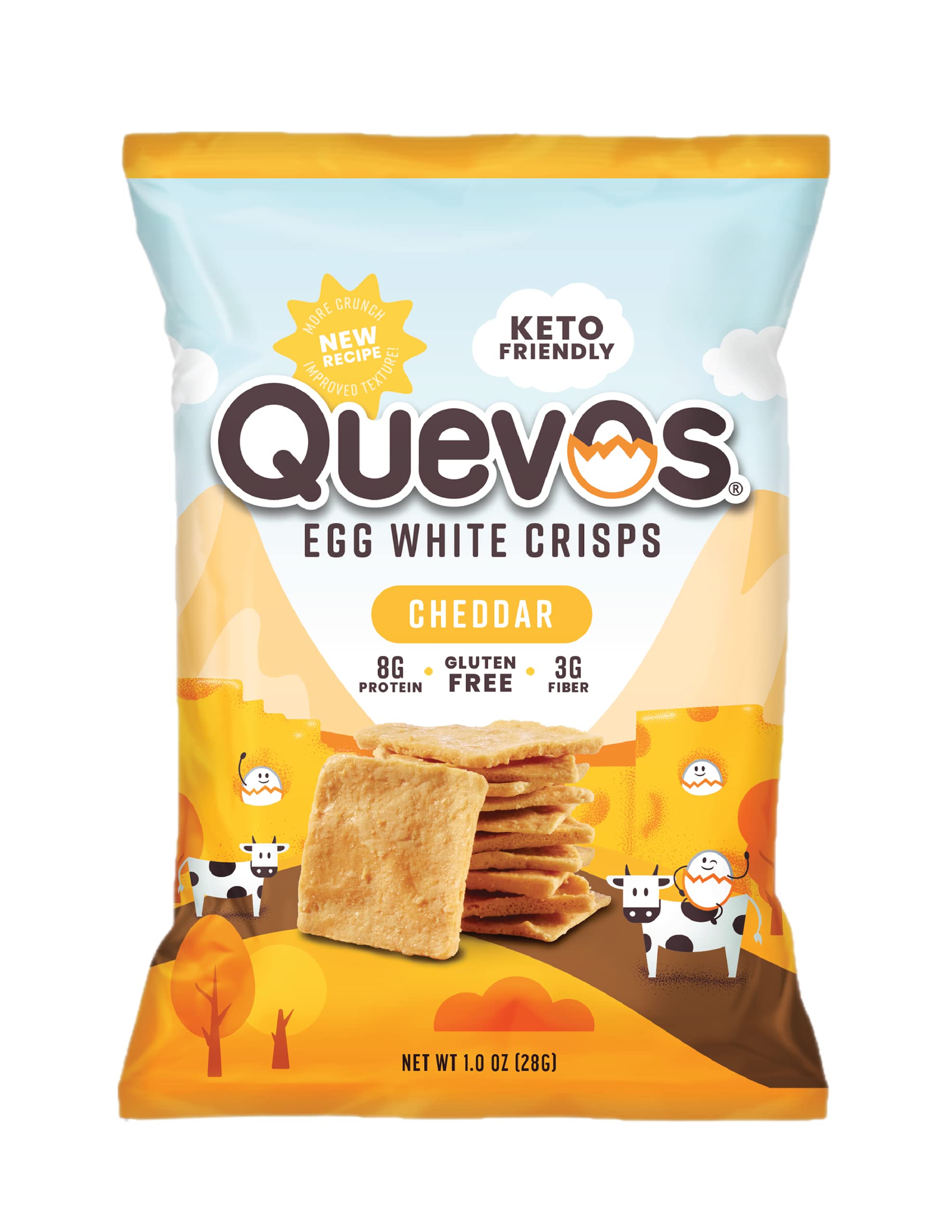 Quevos Egg White Chips The Original Low Carb Egg Crisps, Crunchy