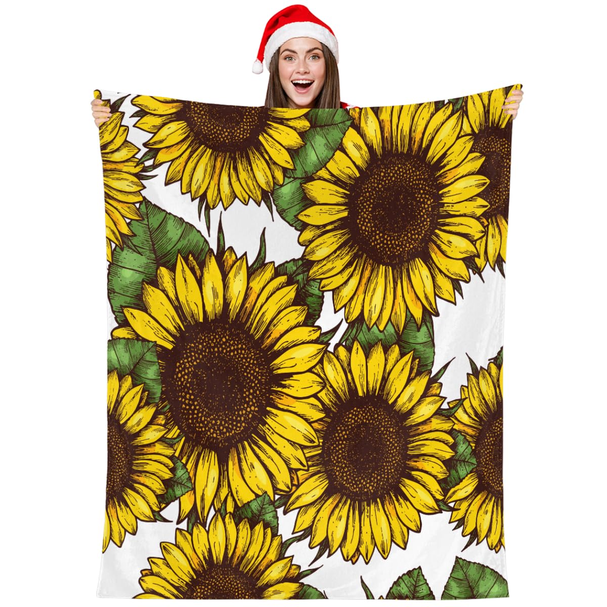 Coperta In Pile Morbida Girasoli "You Are My Sunshine" - Leggera E Accogliente 101x127 Cm