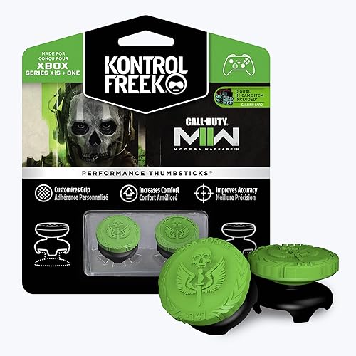 KontrolFreek Call of Duty Modern Warfare II Performance Thumbsticks para Xbox One y Xbox Series X 2 High Rise HybridFlat NegroVerde