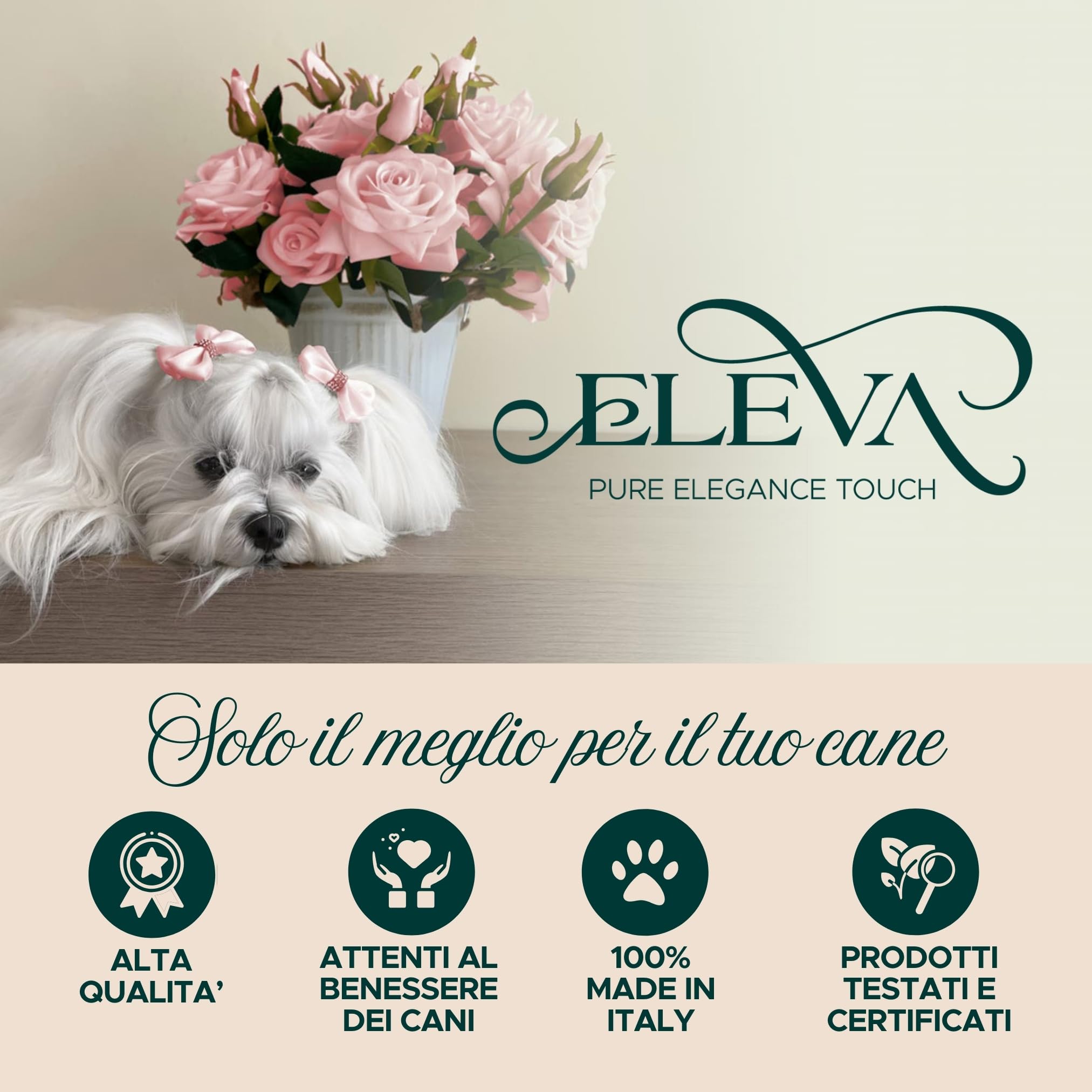 ELEVA PET - Spazzola per Cani in Legno - Denti in Acciaio - Toelettatura Professionale - Rimuove Nodi Senza Sforzo - per Pelo Lungo e Semilungo - Mantiene il Manto Pulito e Luminoso - Made in Italy