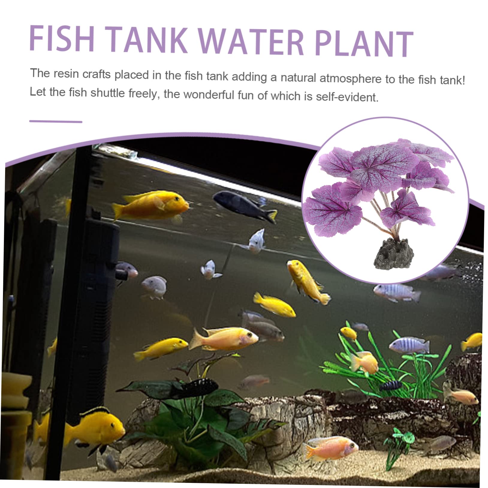 Yardwe 3 Pièces Aquarium Aménagement Paysager Plantes d'eau Aquarium Eau Fausse Plante Ornements D'Aquarium Fausse Planta Décoration D'Aquarium en Plastique Plantes d'eau