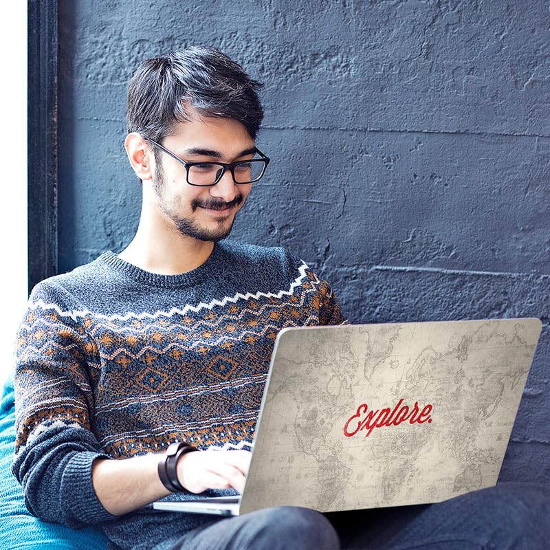 Image of Galaxsia Explore The World Full Body Vinyl Laptop Skin /Sticker /Cover Upto 15.6 Inches Laptops Laminated-Removable-HD Quality Compatible for Hp-Dell-Sony-Lenovo-Asus etc.(15x10 Inches)