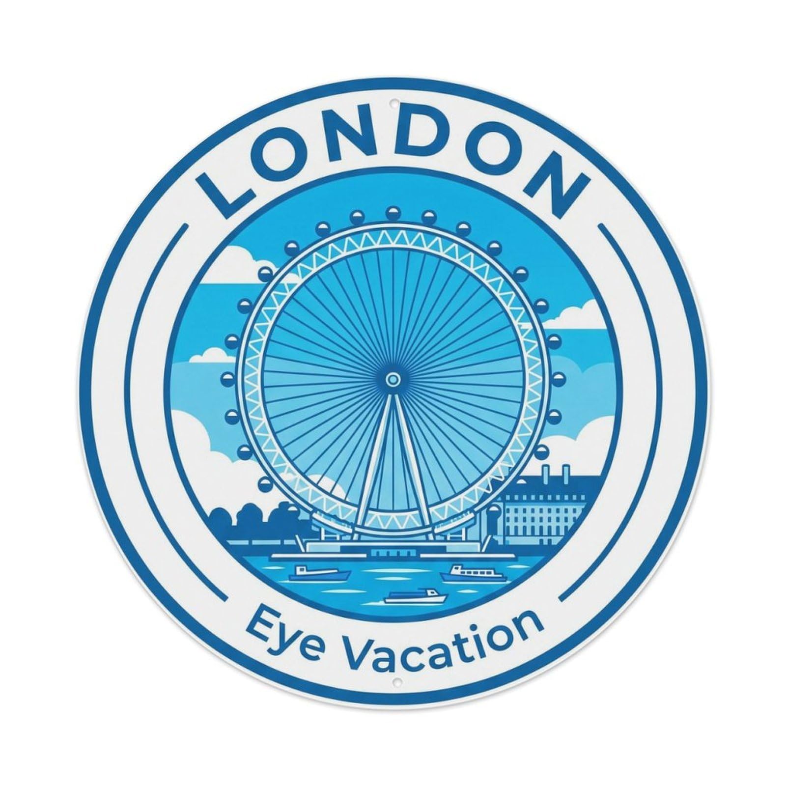 Fqcyn Style Vintage Travel London Eye Vacation Metal Tin Sign