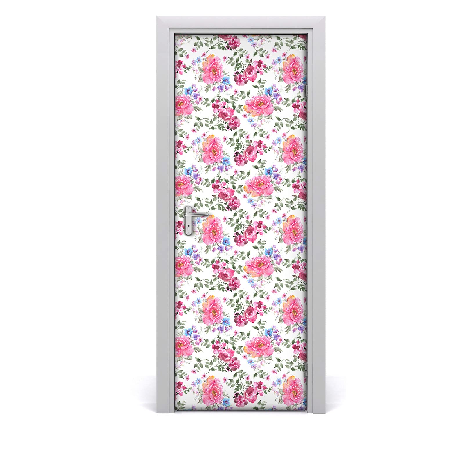 Papier peint sur la porte vintage roses 85x200cm autocollant mural étanche