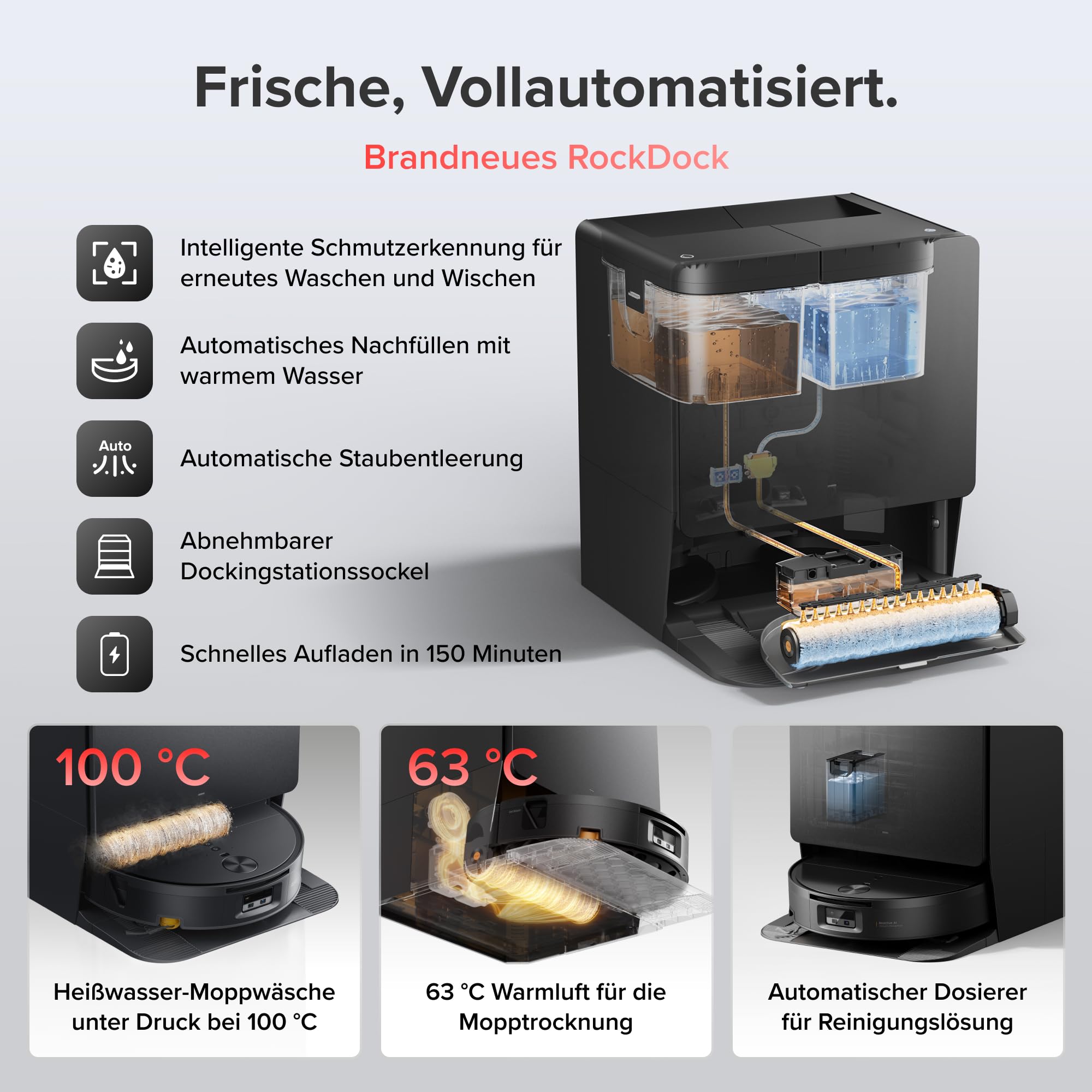 roborock Saros 20 Flow Complete Saugroboter mit Wischfunktion, 36.000 Pa