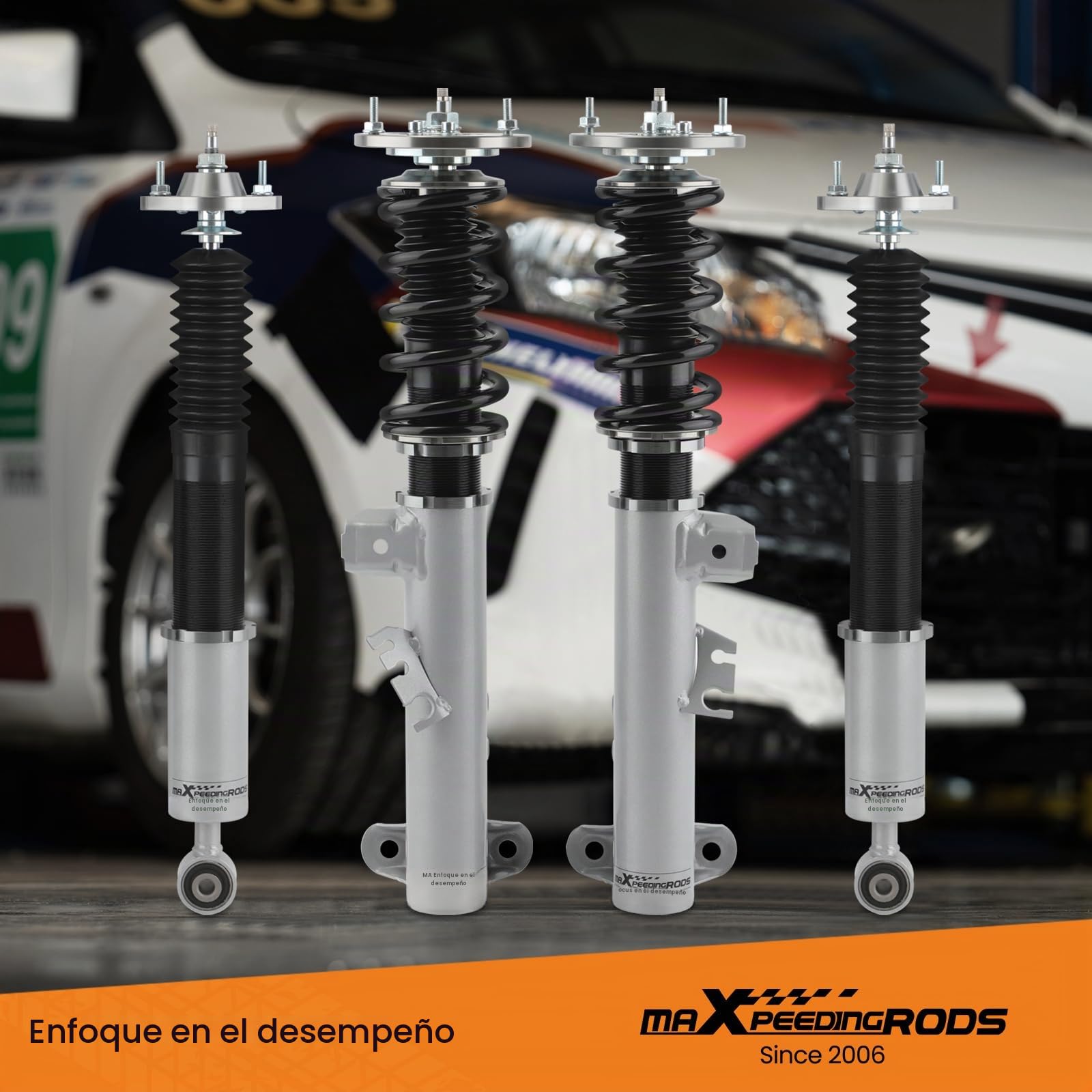 maXpeedingrods Amortiguadores de suspensión coilover regulables para E36 | para BMW 316i 318i 325i 328i Amortiguadores roscados, kit bajada coche