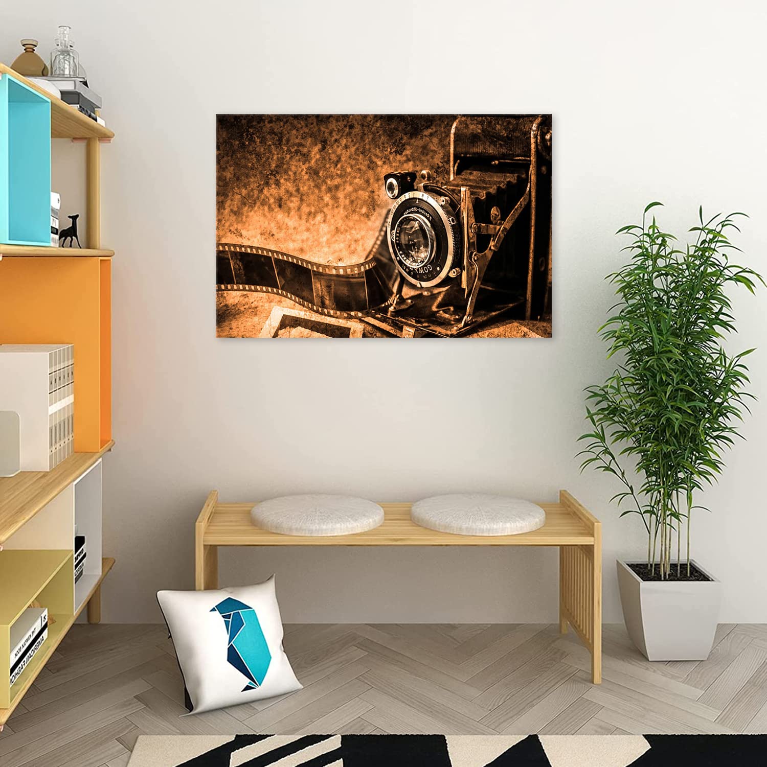 Amazon.co.jp: 絵画 フィルムカメラですインテリア 絵画 レトロです