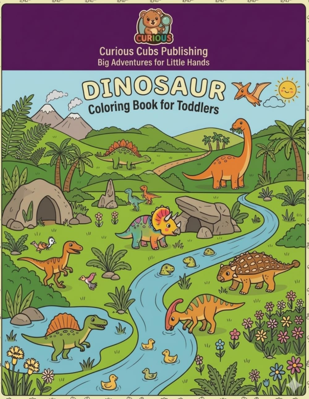 Curious Cubs: Dinosaur Coloring Book for Toddlers