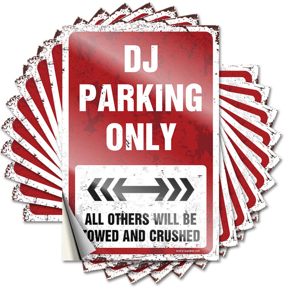 Fzfn Colour Cool Quote Aesthetic Decals, Tiki Bar Decor Cute Pattern Design For Ideas Notebook | Helmet Removable Vinyl Dj Parking Only(8X12cm)