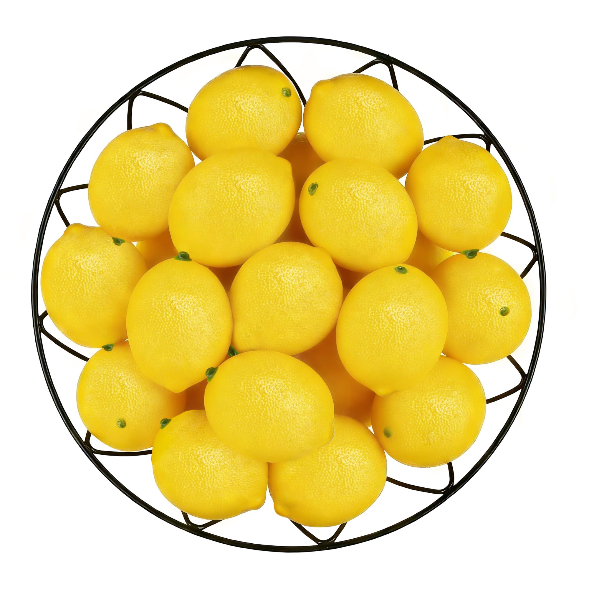 Toopify 20pcs Yellow Artificial Lemons,Fake Fruit Lemons Artificial Lifelike Simulation Lemon for Home House Kitchen Party Decoration