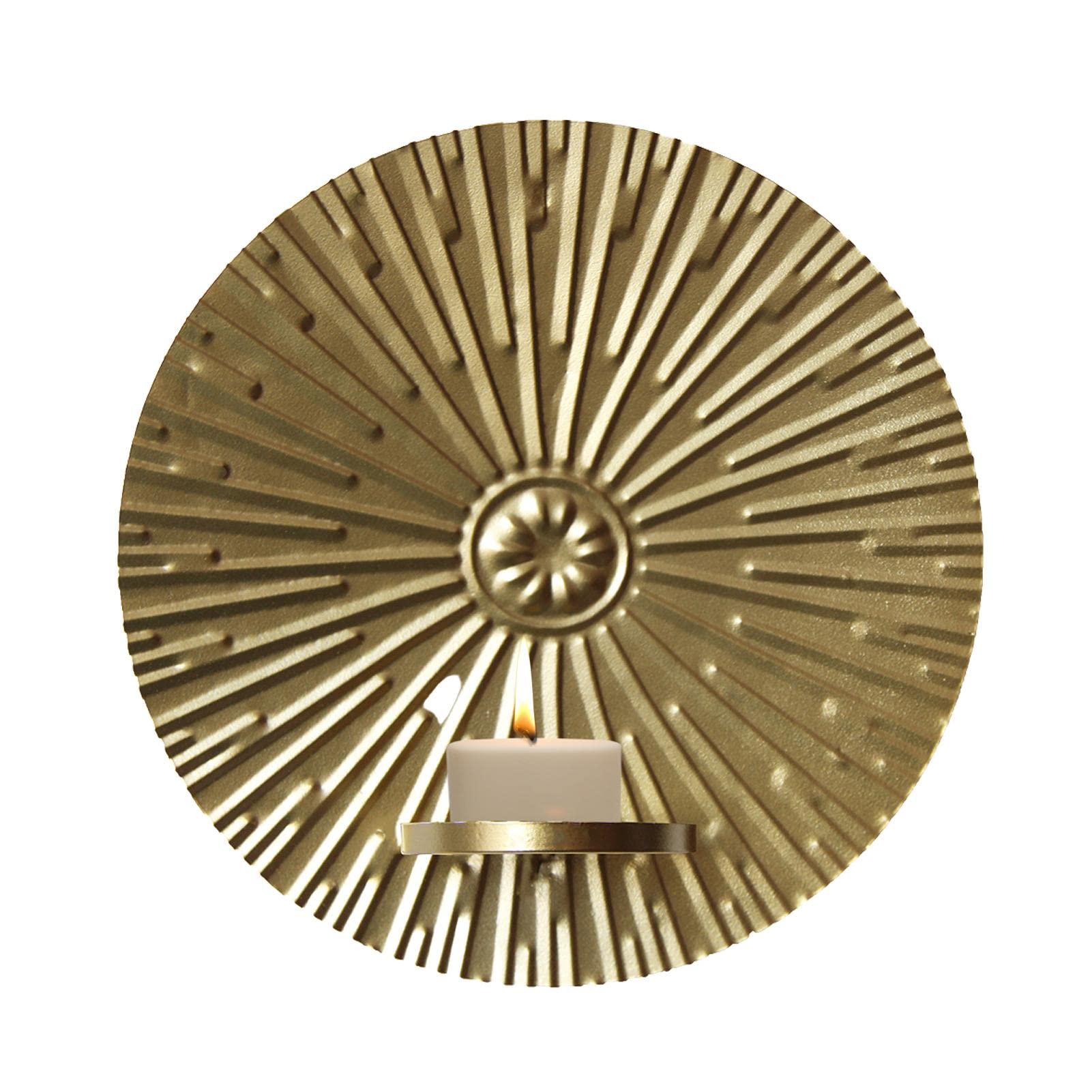 2 Portacandele Da Muro In Ferro Battuto Dorato | Applique Decorative Per Parete | Ideali Per Sala Da Pranzo, Soggiorno E Ufficio