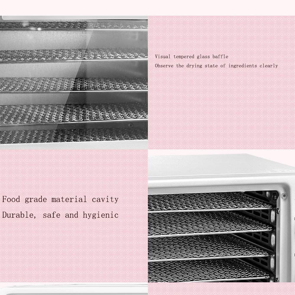 Generic Essiccatore per Alimenti secchi Frutta Verdura Essiccazione Essiccazione in Acciaio Inox 5 Vassoi Snack Carne Disidratazione Essiccatore d'Aria