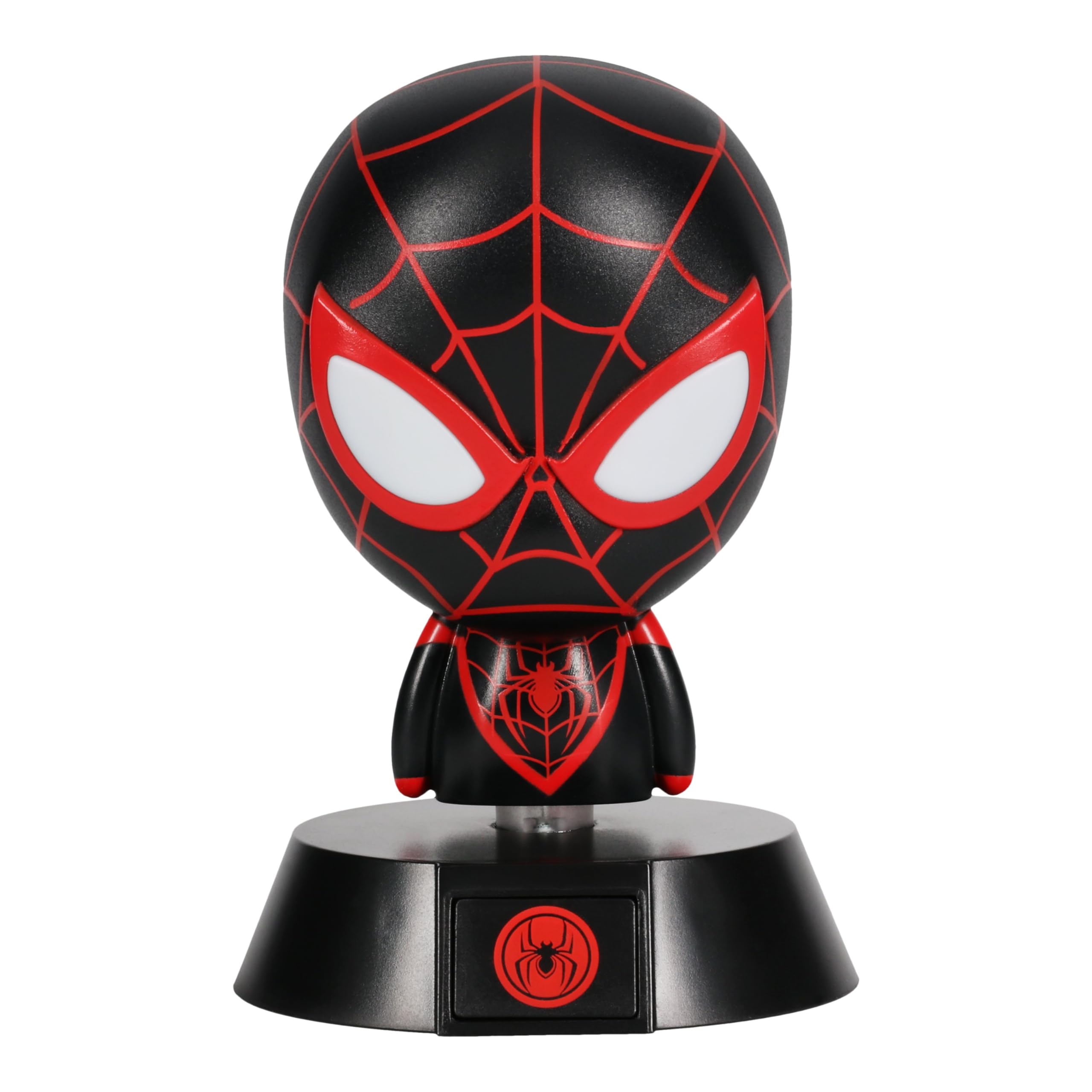 Paladone Miles Morales Spider-Man Light, Battery Powered 3D Marvel Icon Desk Light,Red and Black