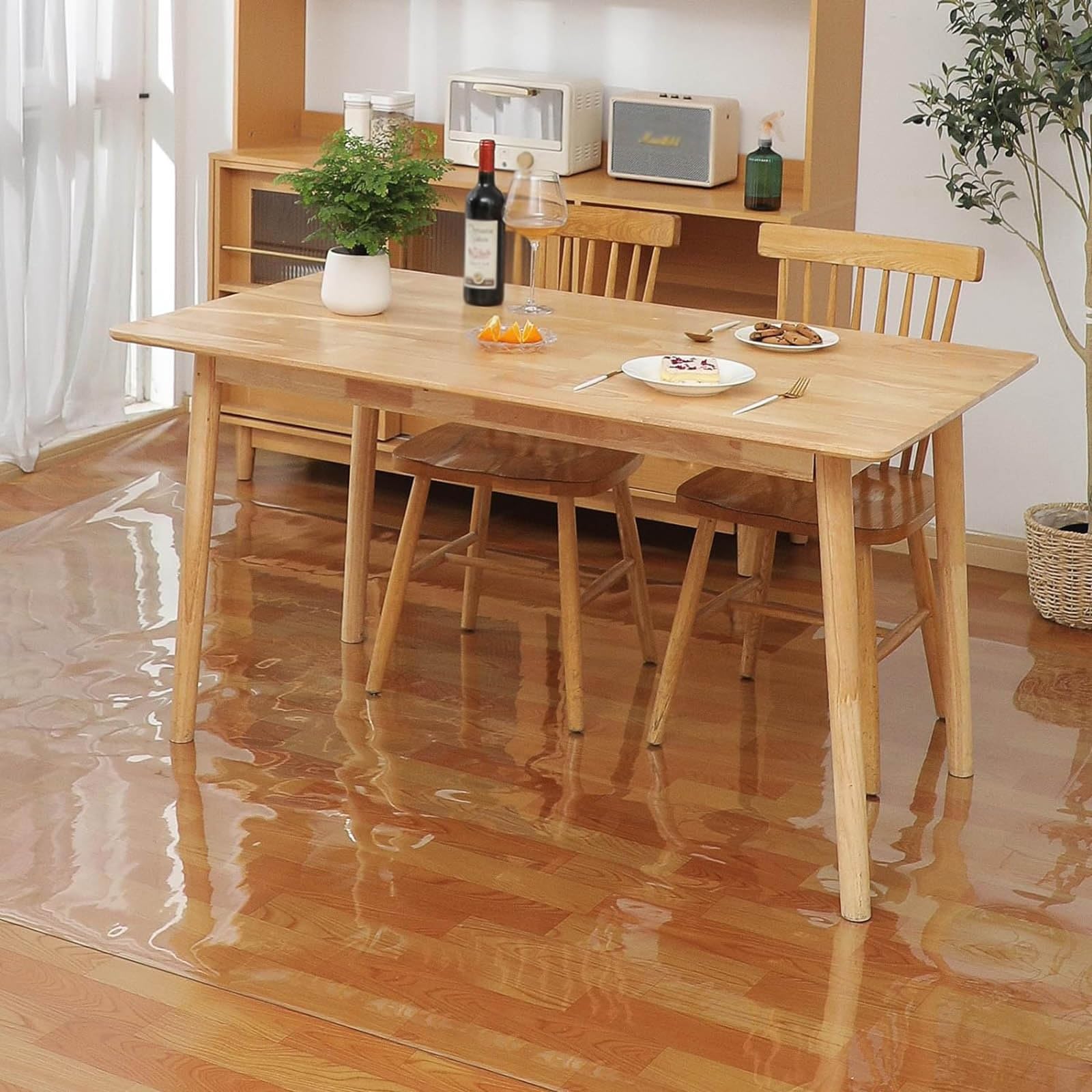 Robuste Bürostuhlmatte für Hartholzböden, transparenter PVC-Bodenschutz, große Rollstuhlmatte (110 x 170 cm) – Schreibtischunterlage für Zuhause und Büro