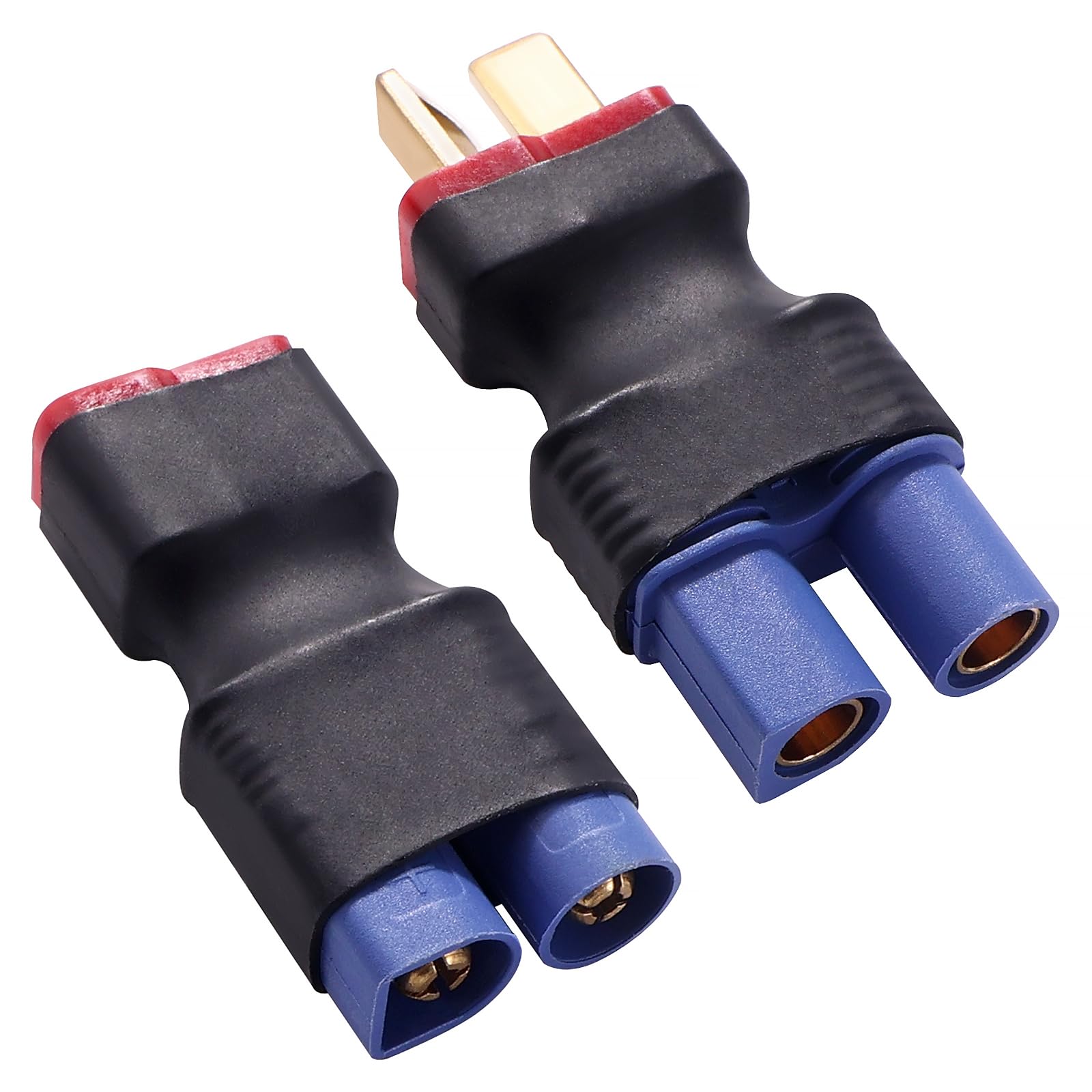 Lyeteung 2 PCS T Plug to EC3 Adapter, Deans-T Plug Male / Female to EC3 Male / Female Plug Connector, for RC LiPo Battery