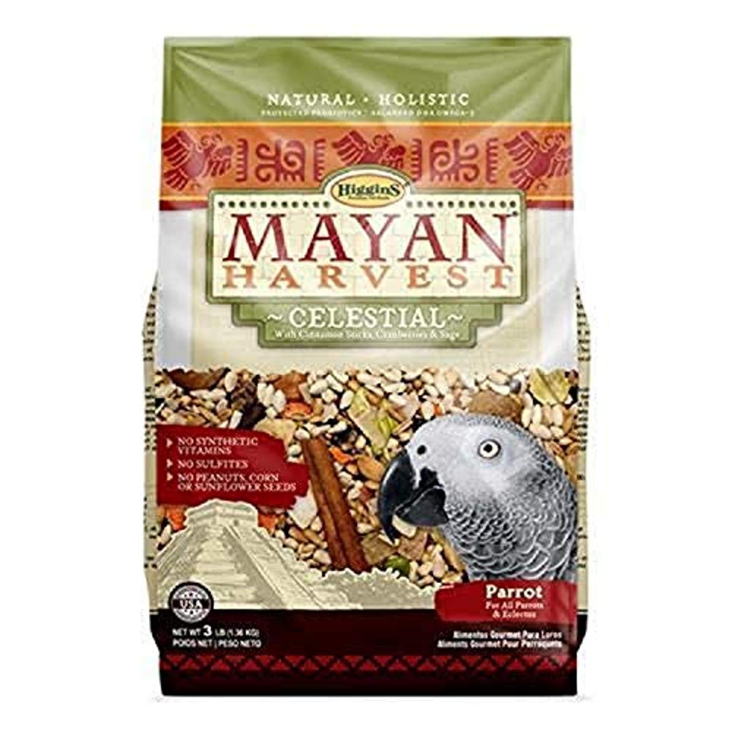 Higgins Mayan Harvest Celestial Dry Food for Parrots, 3 lbs.