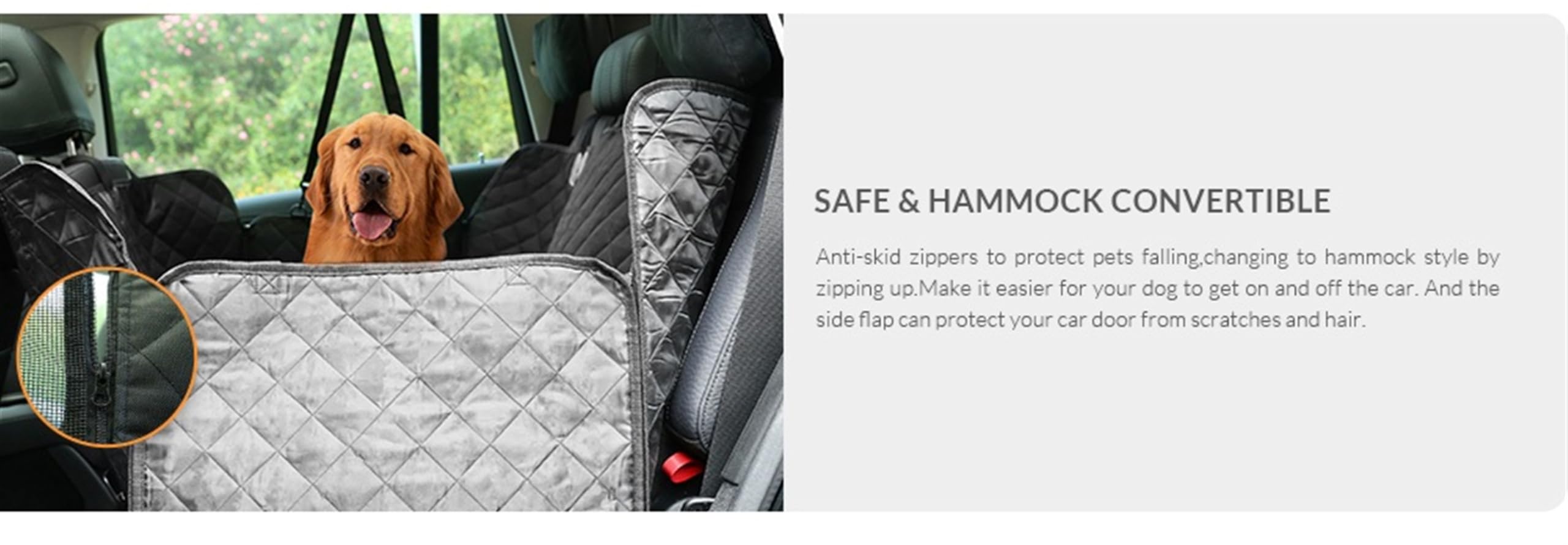 Autositzbezüge Hund Autositzbezug Mesh Pet Harness Hängematte Sicherheitsschutz Auto Rücksitzkissen Autoschondecke für Hunde(4)