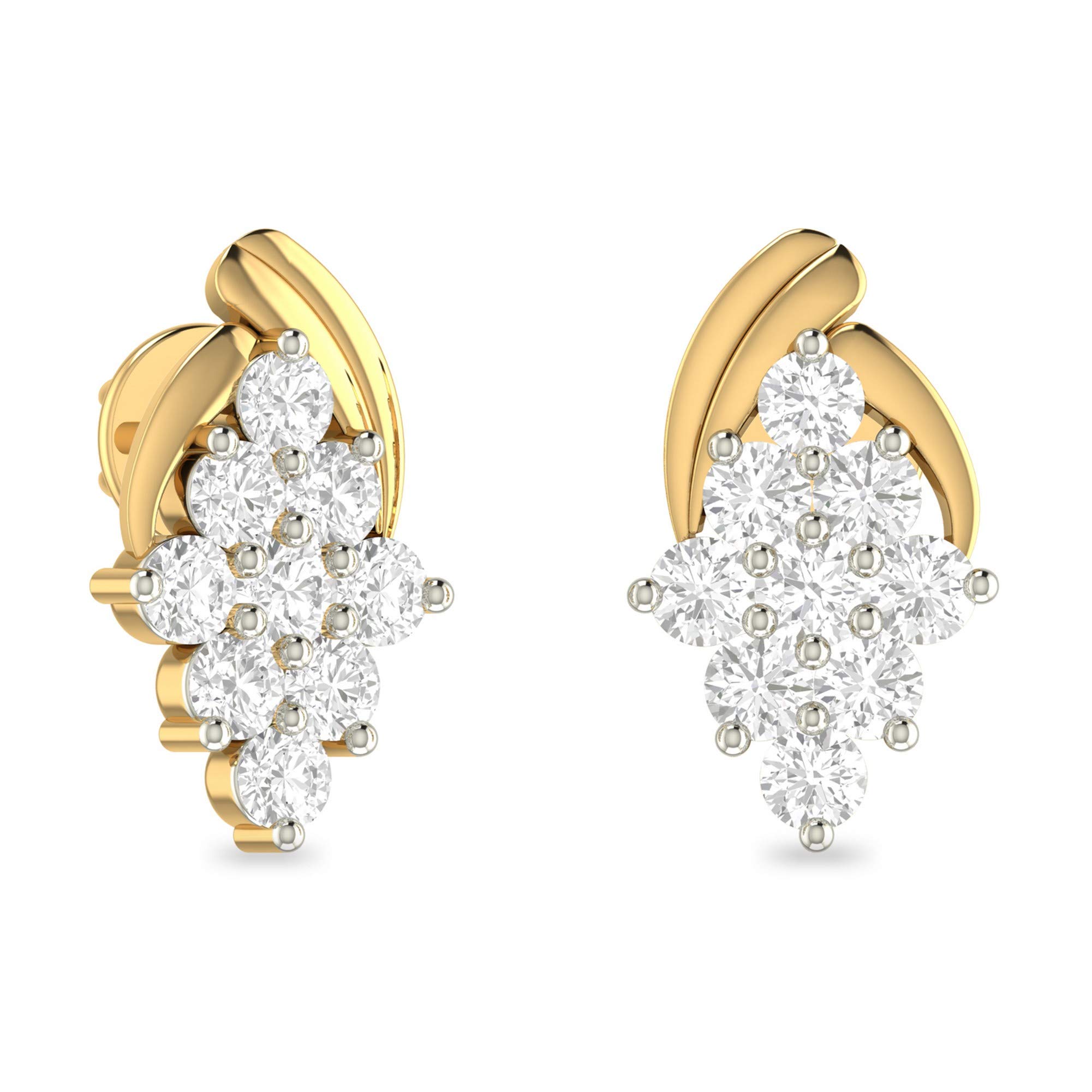 pc jeweller Yellow Gold and Solitaire Stud Earrings for Women-picture-49
