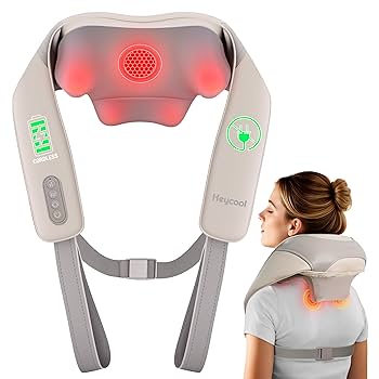 Amazon.com: 2025 Cordless Neck Massager with Heat, Shiatsu