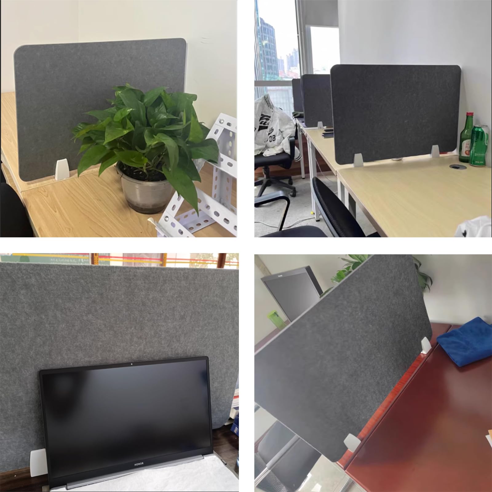 Sichtschutzwand für den Schreibtisch, Akustik-Trennwand für den Schreibtisch – Lärmreduzierung und Sichtschutz, Filzmaterial mit robustem Metallfuß, ideal für Arbeitsplätze zu Hause und im B