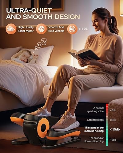 Miniatura 6 de Under Desk Elliptical Machine, Ellipse Leg Exerciser as Seen on Tv for Seniors Adults with 12 Adjustable Speed, Quiet & Portable Seated Pedal