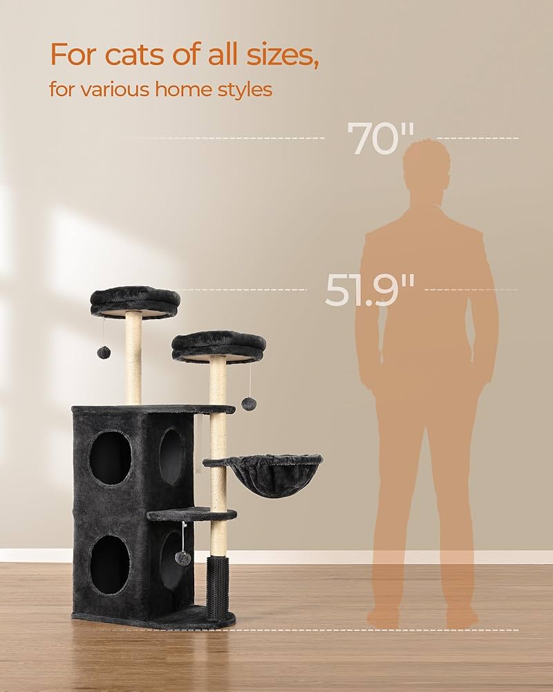 Fourfurpets 52in Cat Tree Cat Tower for Indoor Cats, Multi