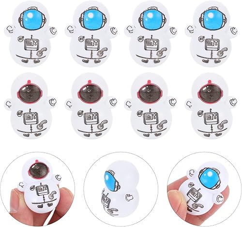 Miniatura 8 de 30 piezas Roly Poly Toy de astronauta de dibujos animados, figuras en miniatura, jardín de hadas, decoración interior de automóvil, para fiesta de