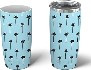 silicone tumbler sleeve - compatible with 20oz Yeti, RTIC, Ozark Trail, Magellan tumblers and more. Personalized Insulated Can Cooler covers (20 oz The Palms)