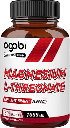 Suplemento L-treonato de magnesio de 1000 mg - 150 píldoras - Fórmula concentrada de fuerza - Sin gluten, sin OMG