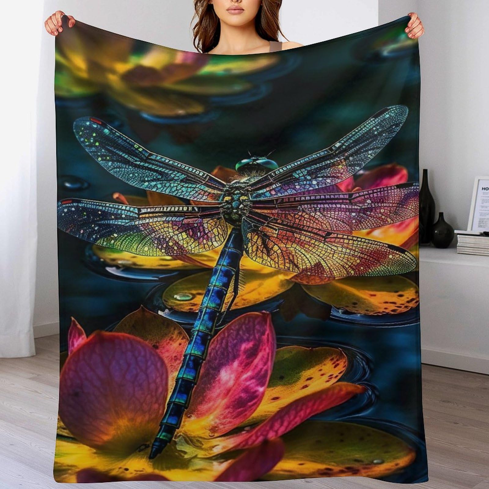 Couverture polaire dragonfly 140x180cm de lit et canapé en flannel douce