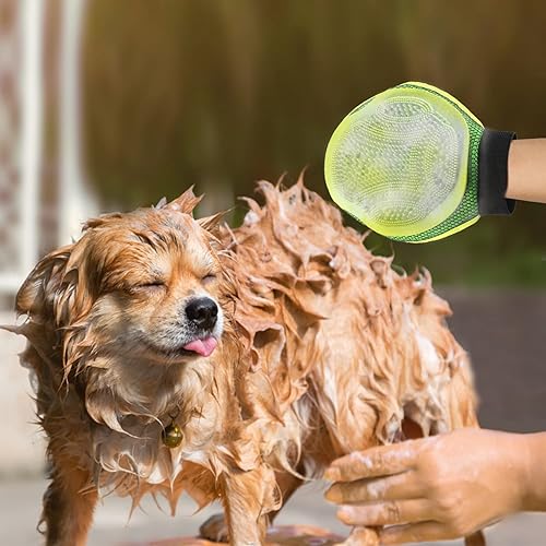 Miniatura 3 de Manopla removedor de pelo para mascotas, guante de aseo para perros largos y cortos para perros y gatos y caballos