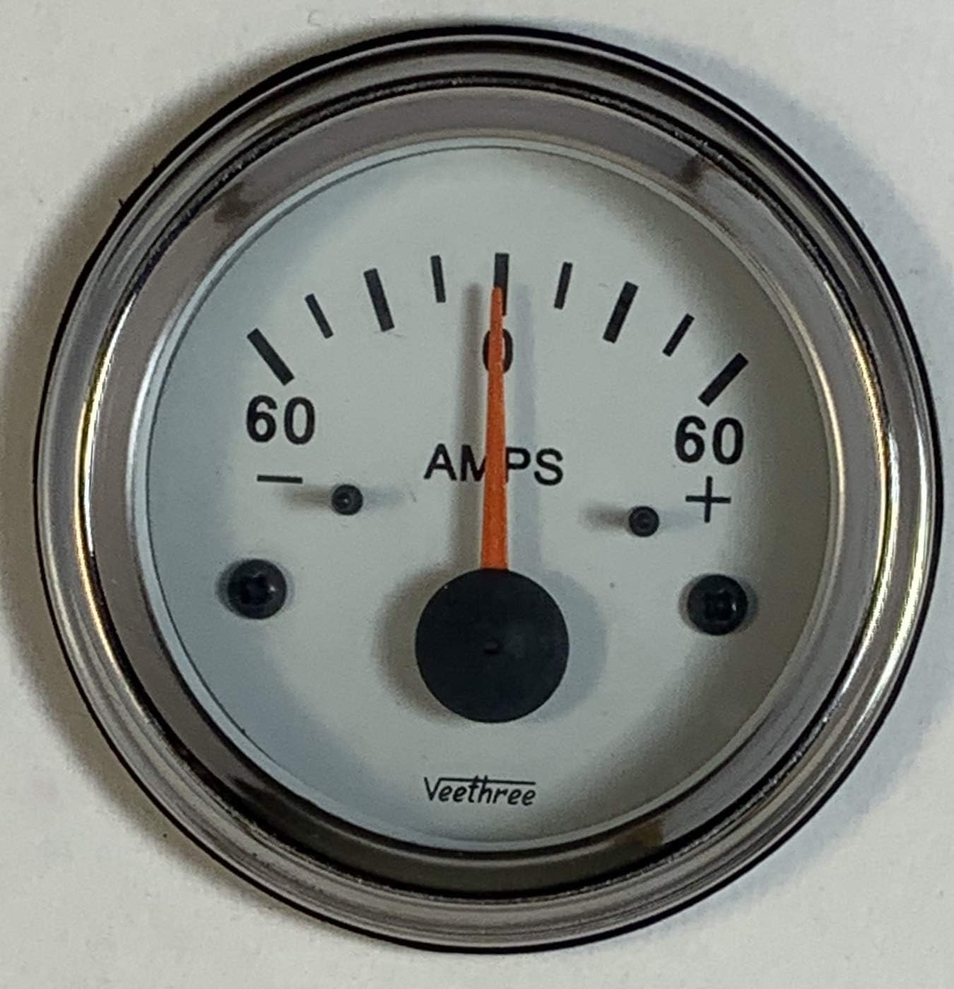 Ammeter 60 Amp (Chrome/White)