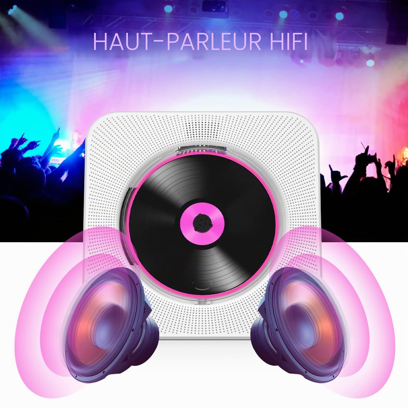 Lecteur CD Portable avec Bluetooth 5.0 et Radio