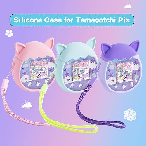 Miniatura 6 de Funda de silicona para máquina virtual Tamagotchi Pix funda protectora de gel suave para piel para Tomagatchie Giga Pet Mini juguete con correa de