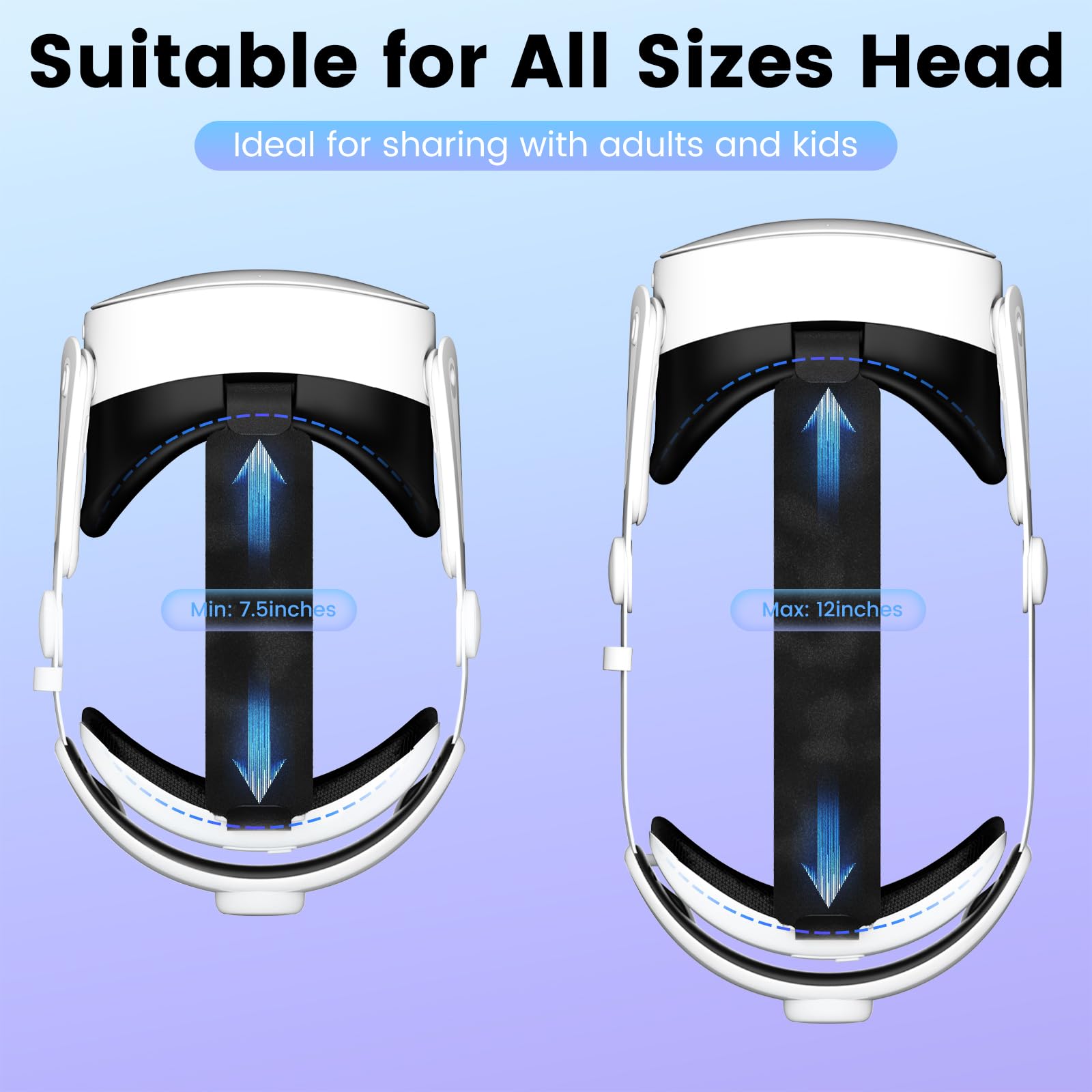 Head Strap with Battery for Meta Quest 3S/3, Rechargeable Battery Pack Headstrap for Oculus 3/3s, Nexatrix Detachable Elite Strap for VR Headset (6,000mAh Battery)