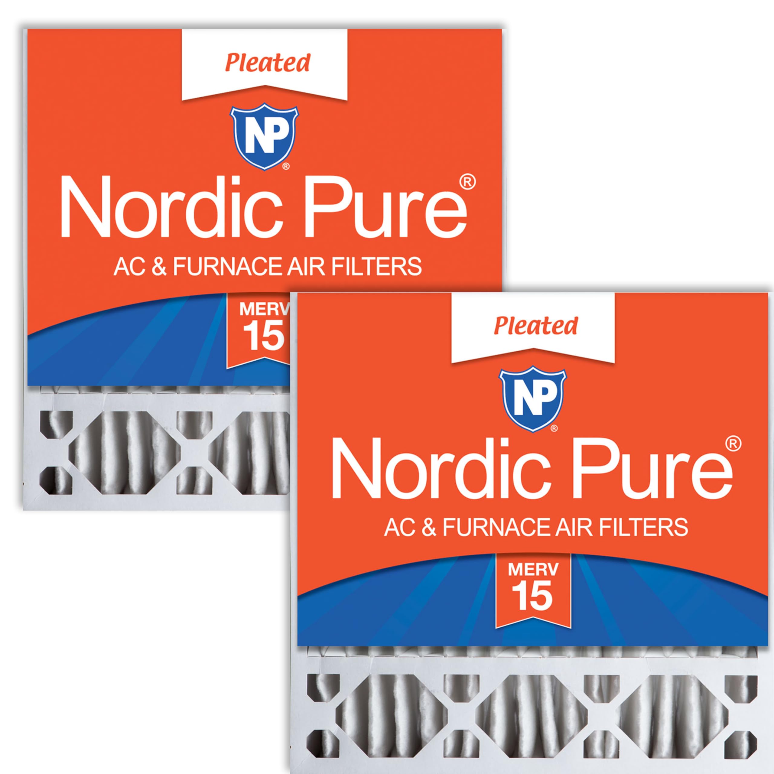 Nordic Pure 20x20x5 (Actual Size: 19 5/8 x 19 7/8 x 4 3/8) Honeywell/Lennox Replacement MERV 15 Air Filters 2 Pack