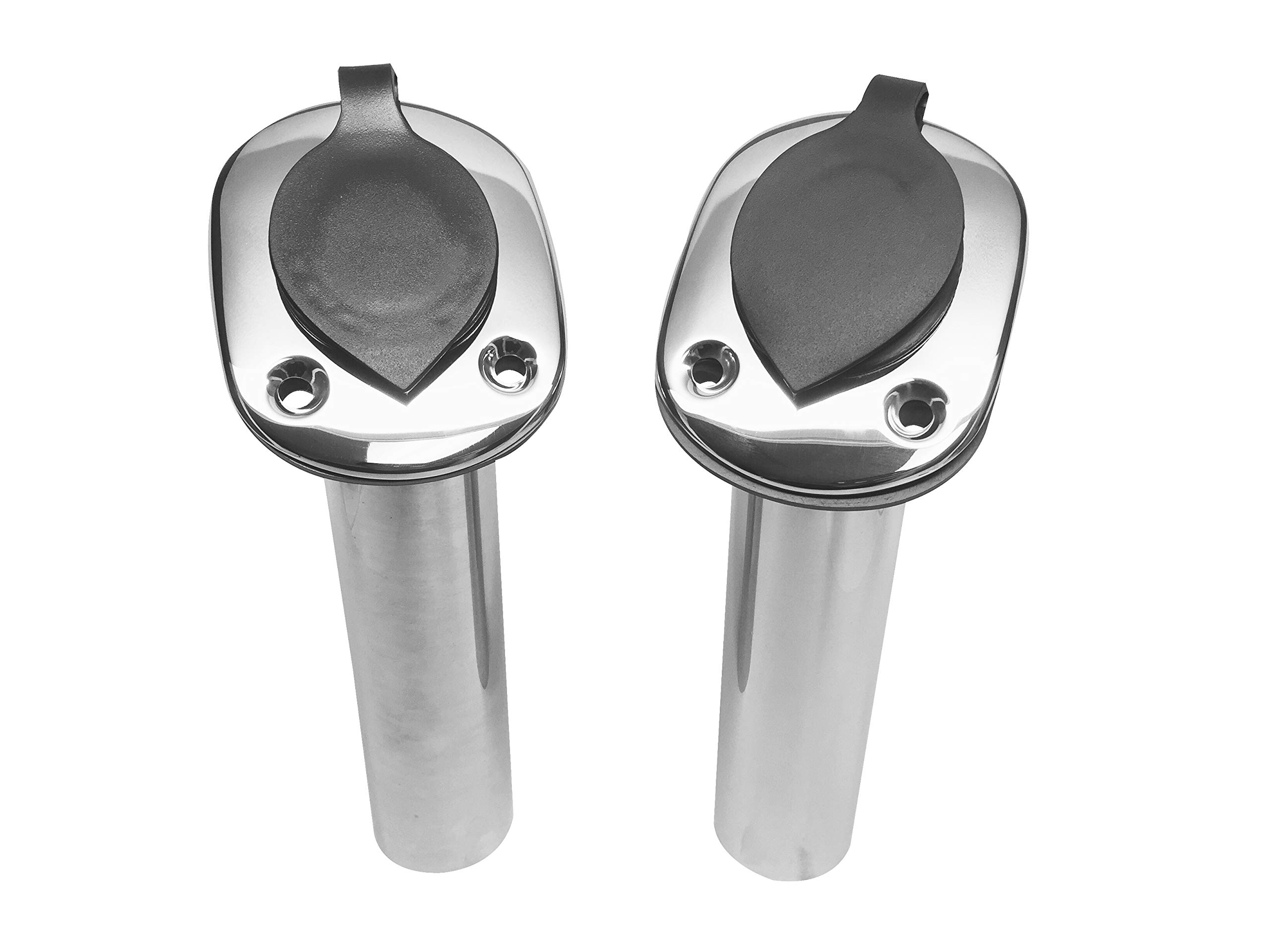 Pactrade Marine X2 SS304 Fishing Rod Holder 9.5'' Flush Mount 30 Degree PVC Cap