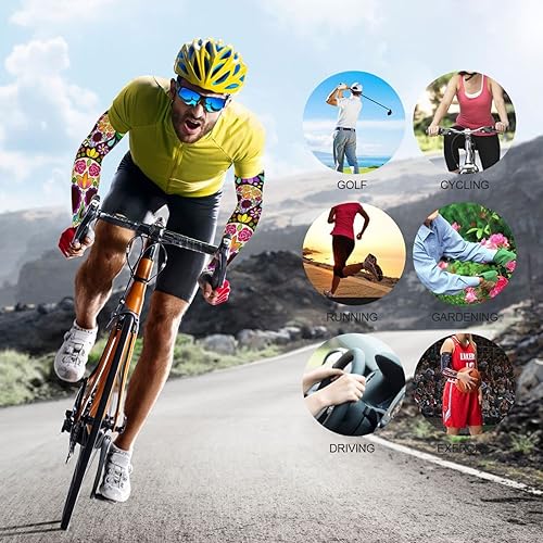 Miniatura 7 de Mangas de enfriamiento para brazos, protección solar UV, con orificio para el pulgar, manga de compresión de 17 pulgadas para mujer, jardinería,