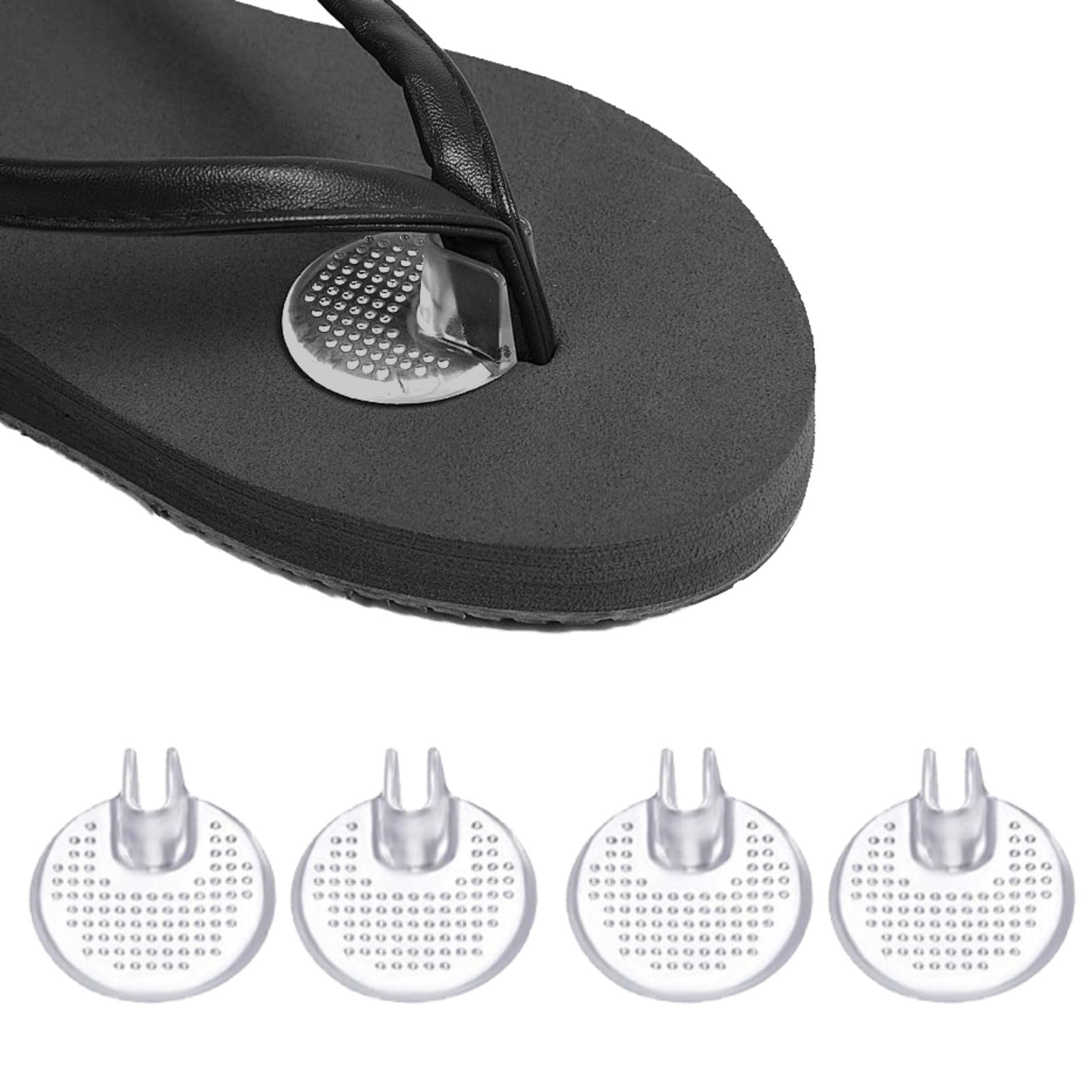 2 Pairs Silicone Thong Sandal Toe Protectors Flip Flop Gel Toe Guards Cushion Pain Prevention and Non-Slip Cushions Between Toe for Sandals Clear