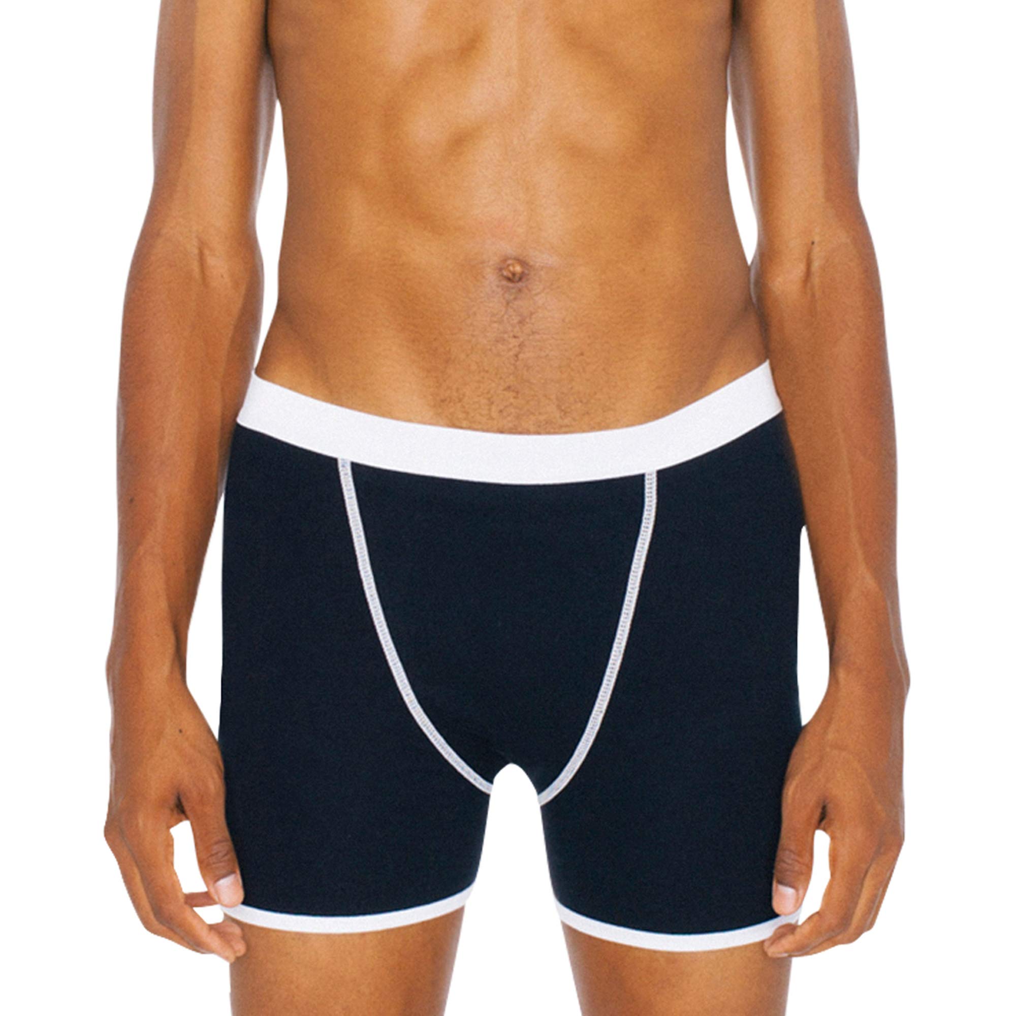 American Apparel Men's Baby Rib Boxer Brief - black - Medium