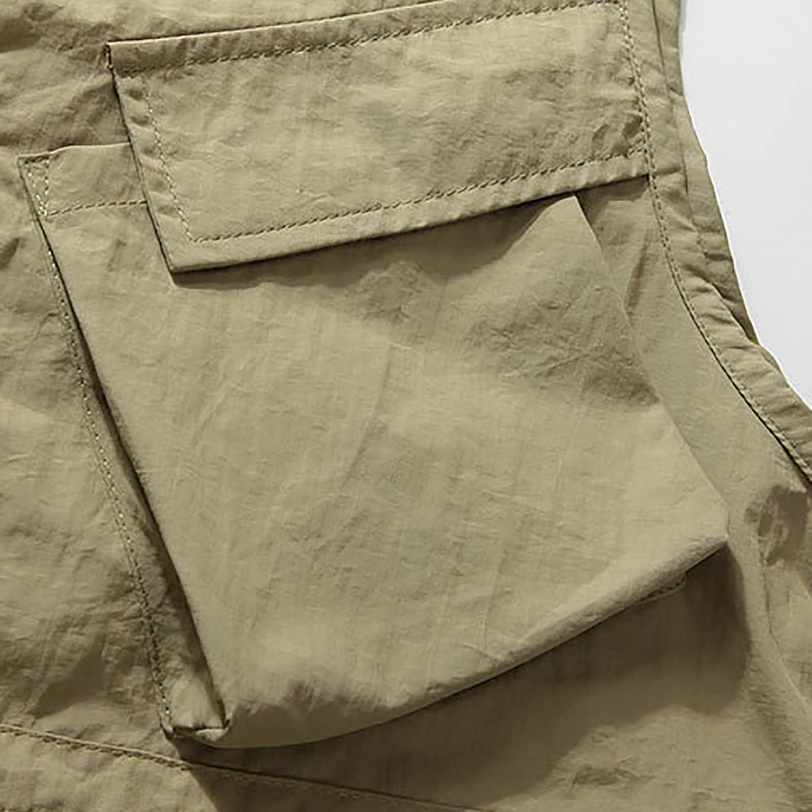 Songyi Męska kamizelka wędkarska, bawełniana, na polowanie, trekking, wędrówki, bez rękawów, z wieloma kieszeniami (rozmiar: XL, kolor: khaki)