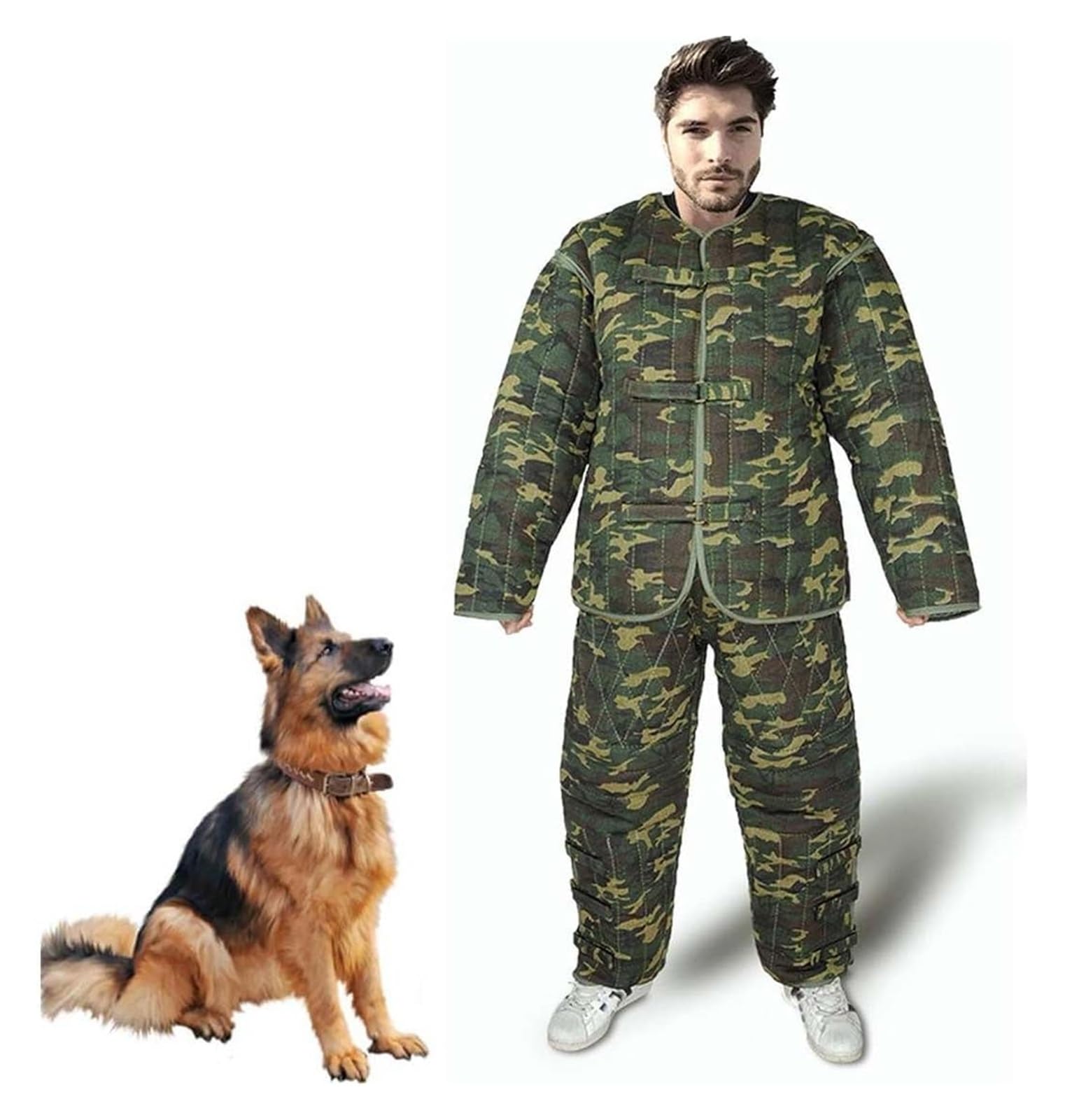 DXYOYONGMZ Dog Training Suit, Anti-Dog Bite Jumpsuit, Professional Dog Training Protective Clothing Suit, Dog Bite Suit, Sleeve Detachable, Zipper Canvas Protective Clothing